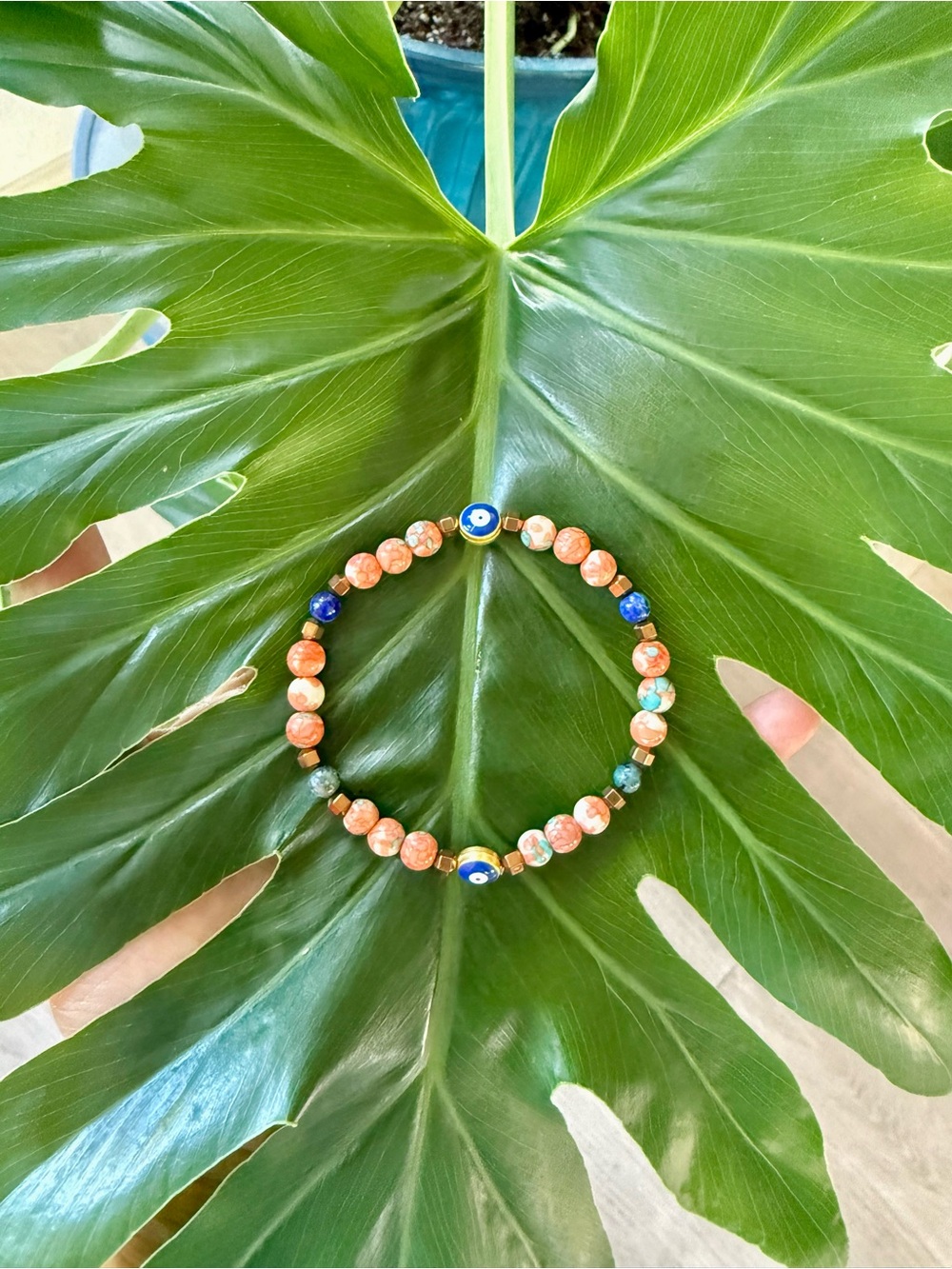 Hematite, Jasper, Azurite bracelet (one) - Picture 4 of 5